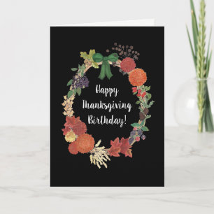 Cartes Pour Fêtes Annuelles Thanksgiving Birthday Fall Wreath to Personnalize