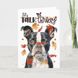 Cartes Pour Fêtes Annuelles Thanksgiving Boston Terrier Dog Parlons Turquie