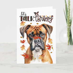 Cartes Pour Fêtes Annuelles Thanksgiving Boxe Dog Parlons Turquie