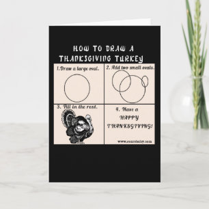 Cartes Pour Fêtes Annuelles Thanksgiving Card Humor Draw a Turkey
