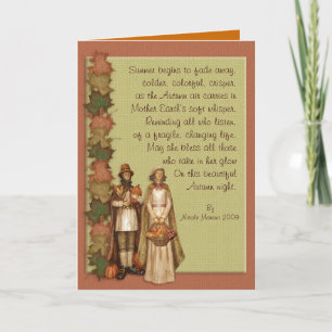 Cartes Pour Fêtes Annuelles Thanksgiving Card with Poem