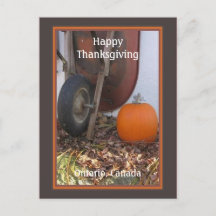 Thanksgiving Citrouille et Wheelbarrow Holiday Pos
