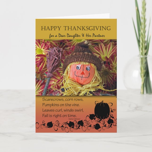 Cartes Pour Fêtes Annuelles Thanksgiving for Daughter and Her Partner (Devant)