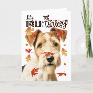 Cartes Pour Fêtes Annuelles Thanksgiving Fox Terrier Dog Parlons Turquie