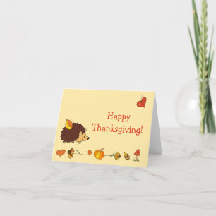 Cartes Pour Fêtes Annuelles Thanksgiving Hedgehog