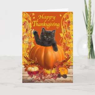 Cartes Pour Fêtes Annuelles Thanksgiving Kitty