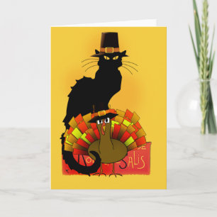Cartes Pour Fêtes Annuelles Thanksgiving Le Conversation Noir avec le pèlerin 