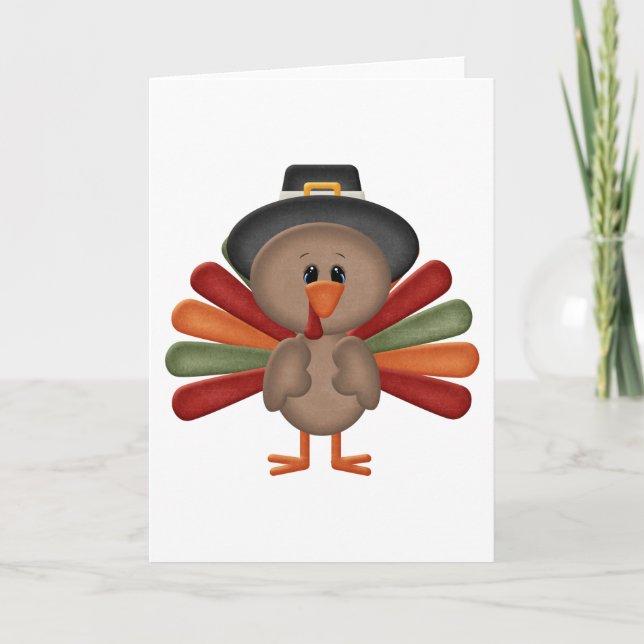 Cartes Pour Fêtes Annuelles Thanksgiving mignon de la Turquie (Devant)