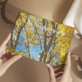 Cartes Pour Fêtes Annuelles Thanksgiving Miles Apart Yellow Maple Leaves