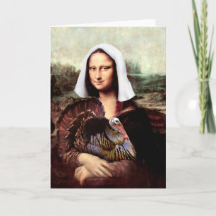 Cartes Pour Fêtes Annuelles Thanksgiving Mona Lisa Pilgrie avec la Turquie