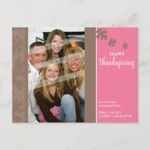 Cartes Pour Fêtes Annuelles THANKSGIVING PHOTO POSTCARD :: feuille en chute 3L