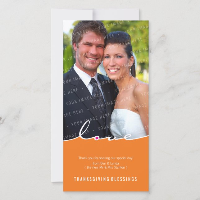 Cartes Pour Fêtes Annuelles THANKSGIVING PHOTOCARD :: amour diviser 1 (Devant)
