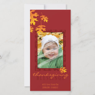 Cartes Pour Fêtes Annuelles THANKSGIVING PHOTOCARD :: Mache feuilles 1