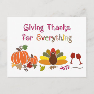 Cartes Pour Fêtes Annuelles Thanksgiving Postcard