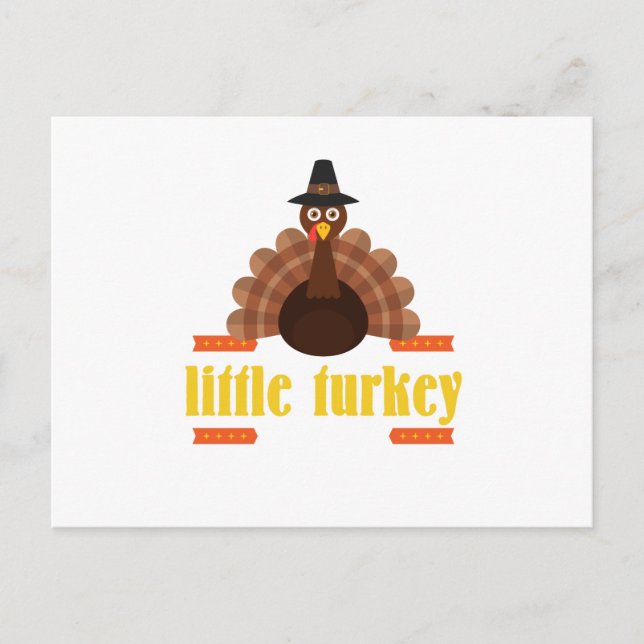 Cartes Pour Fêtes Annuelles Thanksgiving pour les enfants petits vacances dind (Devant)