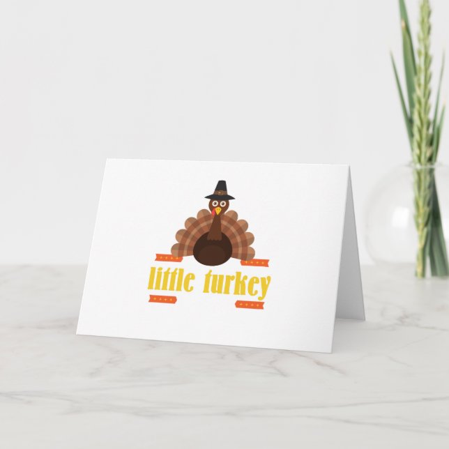 Cartes Pour Fêtes Annuelles Thanksgiving pour les enfants petits vacances dind (Devant)