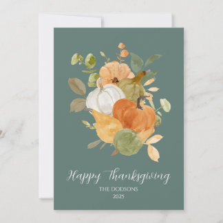 Cartes Pour Fêtes Annuelles Thanksgiving Pumpkin Photo Card