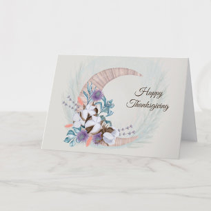 Cartes Pour Fêtes Annuelles Thanksgiving Purple Thistle Coton Lune Floral