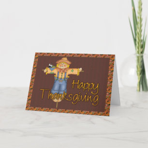 Cartes Pour Fêtes Annuelles Thanksgiving Scarecrow