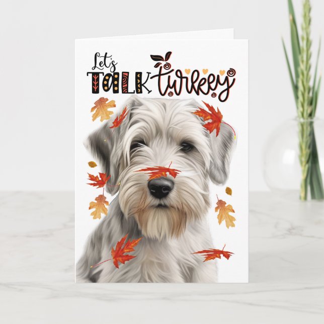 Cartes Pour Fêtes Annuelles Thanksgiving Sealyham Terrier Parlons Turquie (Devant)