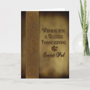 Cartes Pour Fêtes Annuelles Thanksgiving Secret Pal - Feuilles