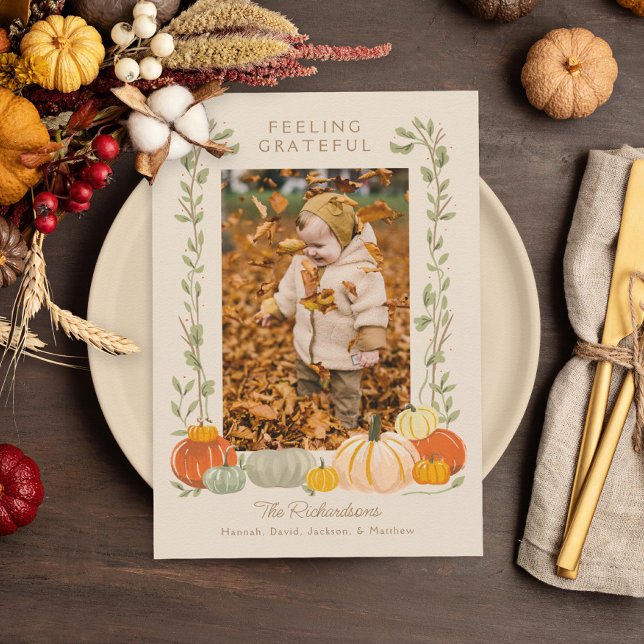 Cartes Pour Fêtes Annuelles Thanksgiving sentiment reconnaissance Photo (Créateur téléchargé)