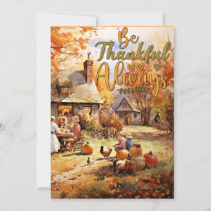 Cartes Pour Fêtes Annuelles Thanksgiving - Soyez toujours reconnaissants