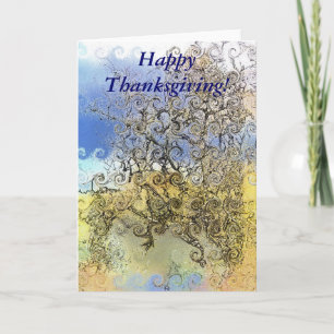 CARTES POUR FÊTES ANNUELLES THANKSGIVING TANGLE TREE