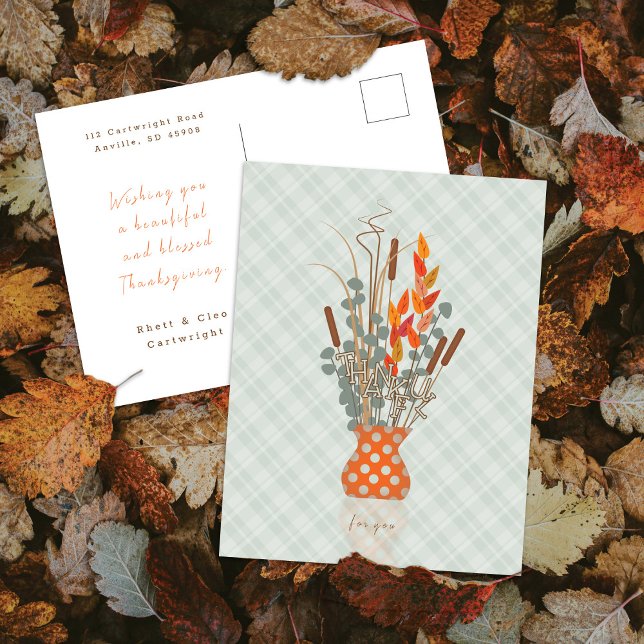 Cartes Pour Fêtes Annuelles Thanksgiving "Thanksgiving" arrangement feuille d' (Créateur téléchargé)