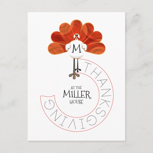 Cartes Pour Fêtes Annuelles Thanksgiving Turquie (Devant)