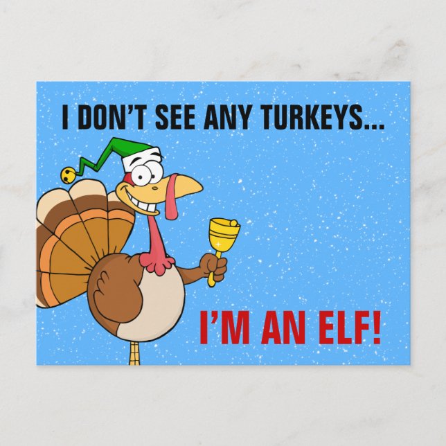 Cartes Pour Fêtes Annuelles Thanksgiving Turquie Drôle déguisement pour Noël (Devant)