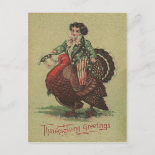 Cartes Pour Fêtes Annuelles Thanksgiving Turquie équitation
