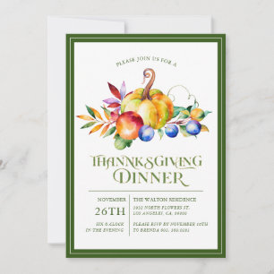 Cartes Pour Fêtes Annuelles Thanksgiving Typography Fall Harvest Bouquet