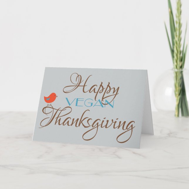 Cartes Pour Fêtes Annuelles Thanksgiving végétalien heureux (Devant)