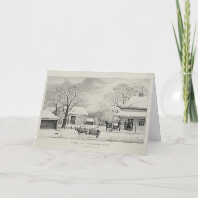 Cartes Pour Fêtes Annuelles Thanksgiving vintage (Devant)