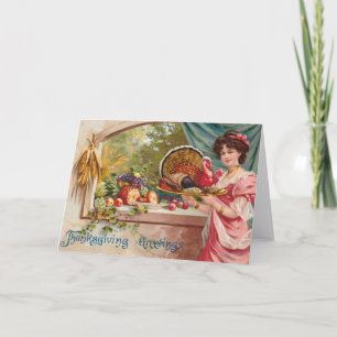 Cartes Pour Fêtes Annuelles Thanksgiving vintage