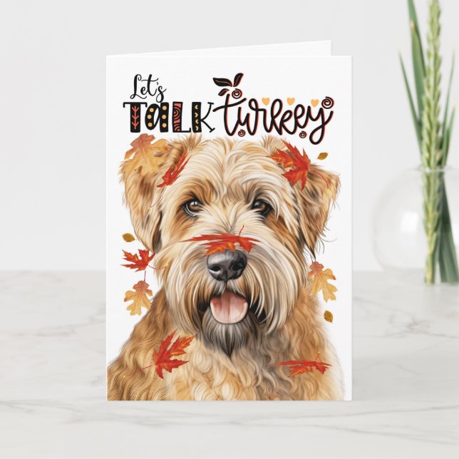 Cartes Pour Fêtes Annuelles Thanksgiving Wheaten Terrier Dog Parlons Turquie (Devant)