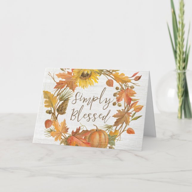 Cartes Pour Fêtes Annuelles Thanksgiving Wreath - Simplement béni (Devant)