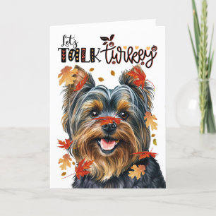 Cartes Pour Fêtes Annuelles Thanksgiving Yorkie Dog Parlons Turquie