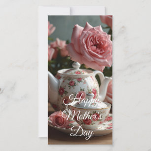 Cartes Pour Fêtes Annuelles Thé à la rose de chou rose