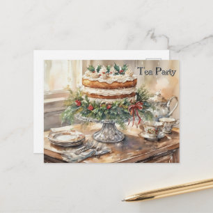 Cartes Pour Fêtes Annuelles Thé à temps avec gâteau Thé à la fête