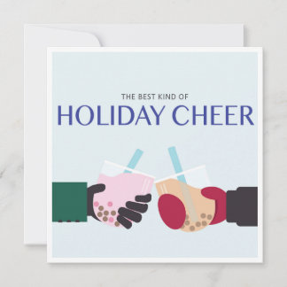Cartes Pour Fêtes Annuelles Thé aux perles de vacances d'hiver Nouvelle année 