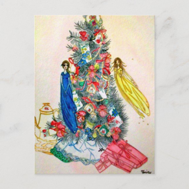 Cartes Pour Fêtes Annuelles Thé de Noël à la fée (Devant)