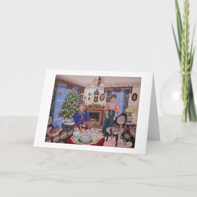Cartes Pour Fêtes Annuelles Thé de Noël dans le salon (Devant)
