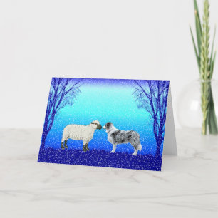 Cartes Pour Fêtes Annuelles "The Peace Tree us Border Collie Christmas