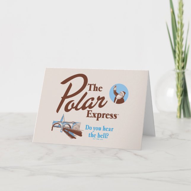 Cartes Pour Fêtes Annuelles The Polar Express | "Entendez-Vous La Cloche" Rétr (Devant)