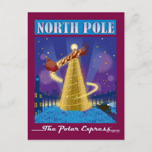 Cartes Pour Fêtes Annuelles The Polar Express   Pôle Nord Art de Voyage Vintag