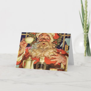 Cartes Pour Fêtes Annuelles Thé vintage du Père Noël