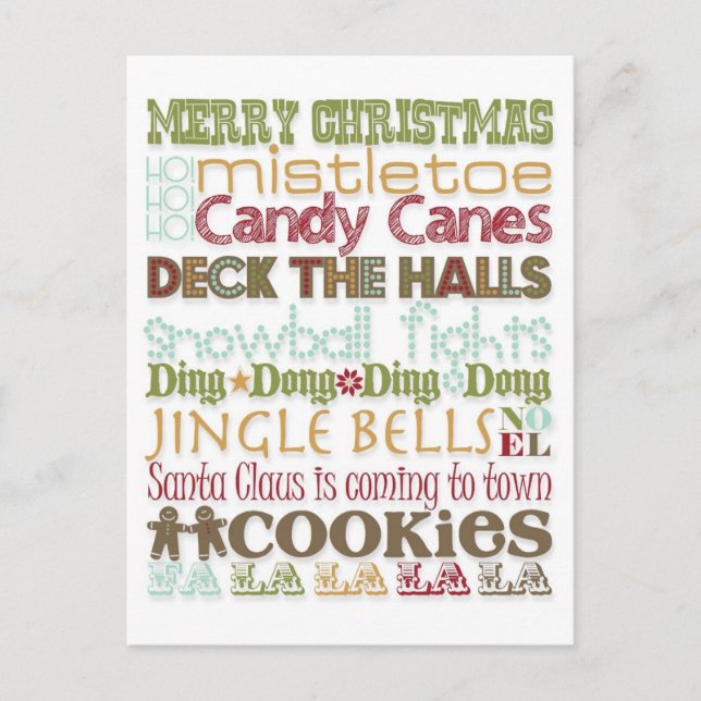 Cartes Pour Fêtes Annuelles Thème de Noël (Devant)