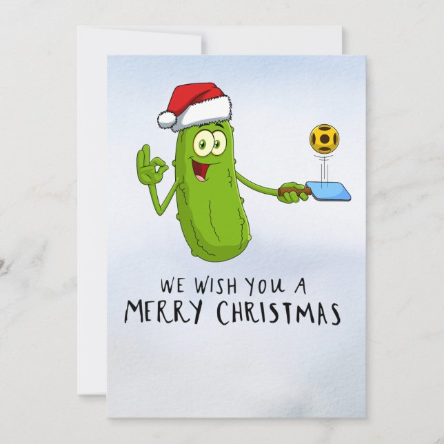 Cartes Pour Fêtes Annuelles Thème de Noël de Pickleball (Devant)